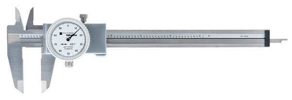 Dial Caliper, Stainless Steel, White