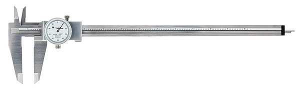 Dial Caliper, Stainless Steel, White