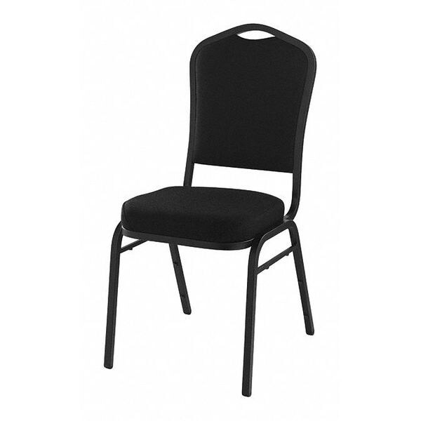 Stack Chair, Black Fabric, Black Frame