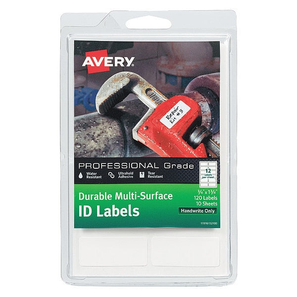 AveryÂ® Durable Multi-Surface ID Labels, 61521, Handwrite, ?