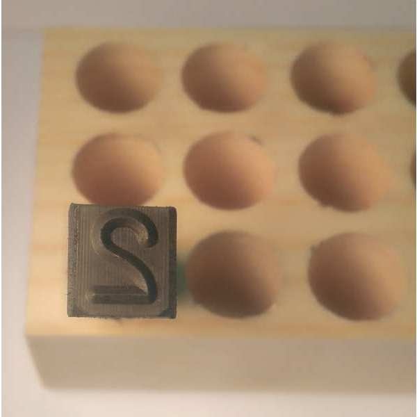 Hand Stamp Number 2, 1/4in, Steel, Reversed