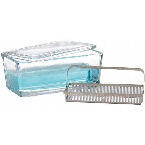 Staining Dish w/Cover and Slide Rack, PK6