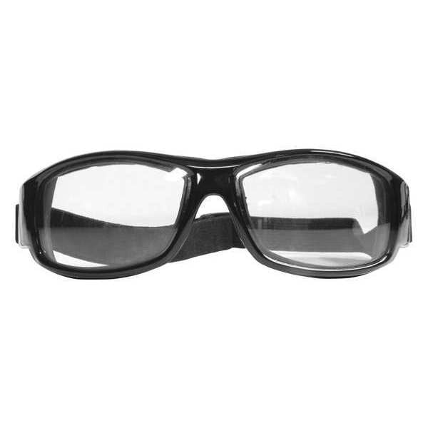 Safety Glasses, Wraparound Clear Polycarbonate Lens, Scratch-Resistant