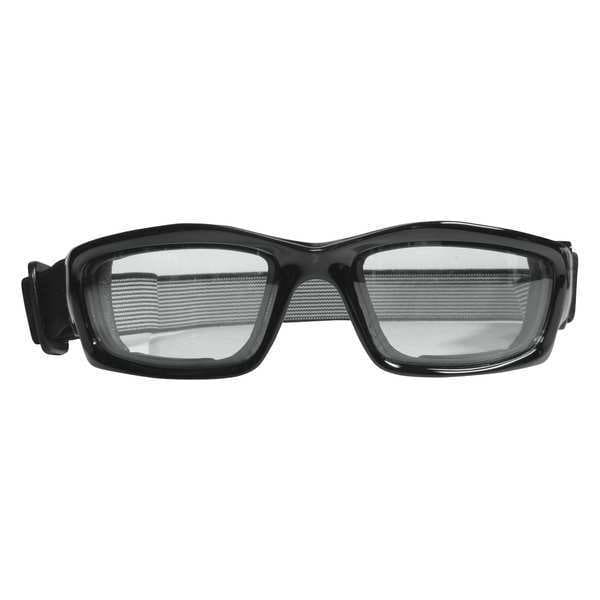 Safety Glasses, Wraparound Clear Polycarbonate Lens, Scratch-Resistant