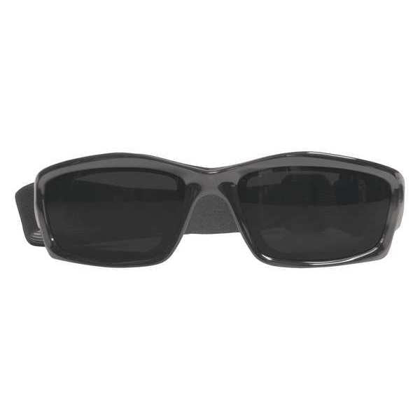 Safety Glasses, Wraparound Smoke Polycarbonate Lens, Scratch-Resistant