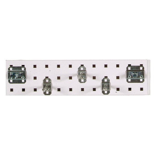 White Tool Pegboard Kit with (1) 18 In. x 4.5 In. 18-Gauge Steel Square Hole Pegboard 5 pc. LocHook Assortment