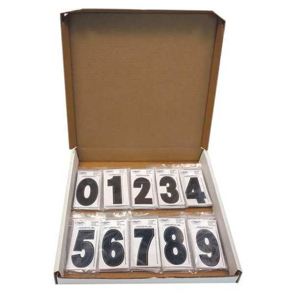 Number Kit, Black, 3 in. Overall H, PK300