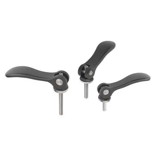 Cam Lever Adjustable Size: 0 M05X50, A=52, 3, B=18, Aluminum Black Powder-Coated, Comp: Steel