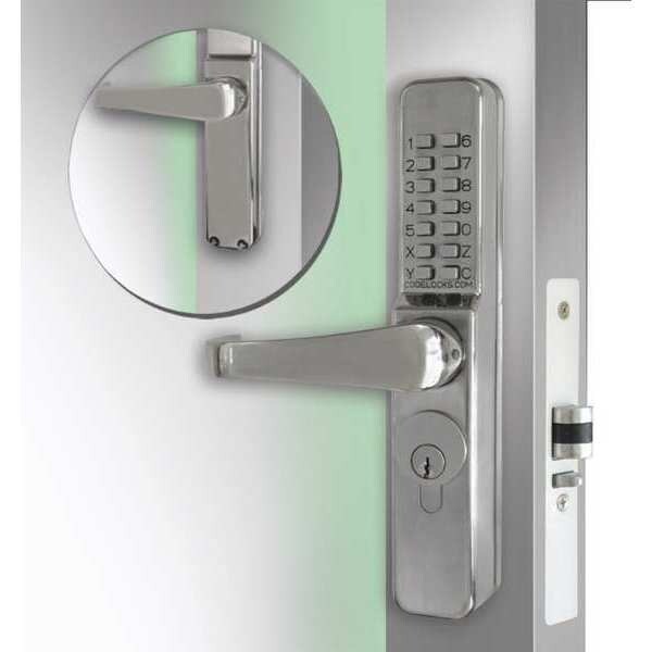 Mechanical Lockset, Stainless Steel, Lever