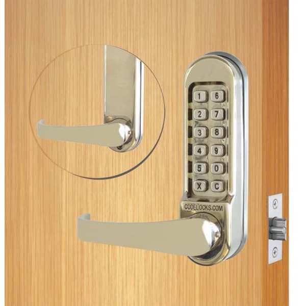 Mechanical Lockset, Stainless Steel, Lever