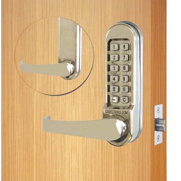 Mechanical Lockset, Stainless Steel, Lever