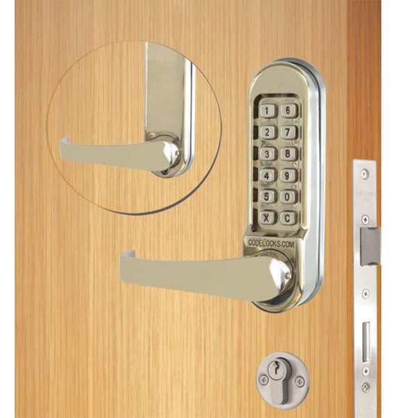 Mechanical Lockset, Stainless Steel, Lever