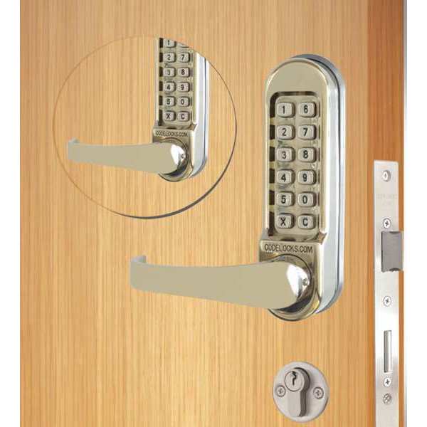 Mechanical Lockset, Stainless Steel, Lever