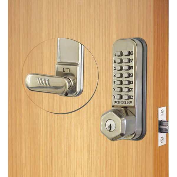 Mechanical Lockset, Stainless Steel, Knob