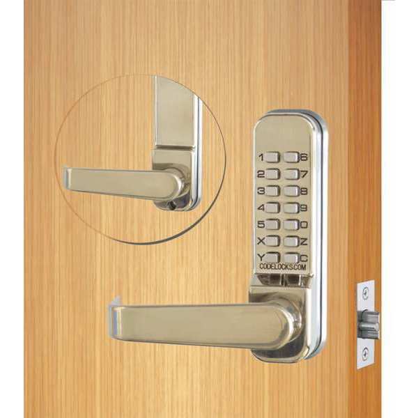Mechanical Lockset, Stainless Steel, Lever