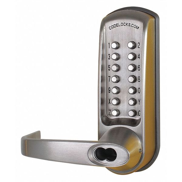 Mechanical Lockset, Brushed Steel, Lever