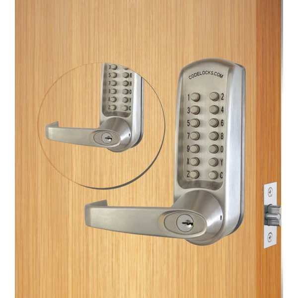 Mechanical Lockset, Brushed Steel, Lever