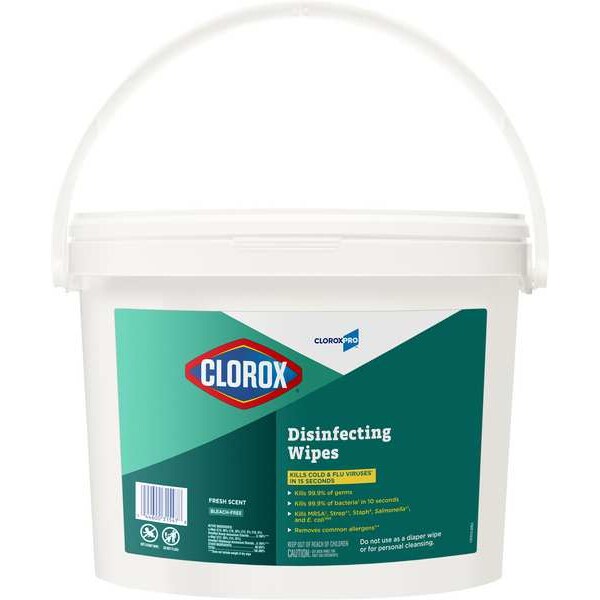 Disinfecting Wipes, White, Canister, Hard, Non Porous Surfaces, 700 Wipes, 7 in x 7 in, Fresh