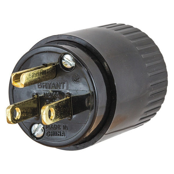3 Wire Commercial Straight Blade Plug 125VAC 15A, Material: Nylon