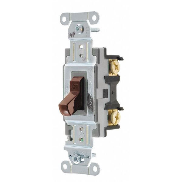 Wall Switch, 20A, Brown, 1 HP, 1-Pole Switch