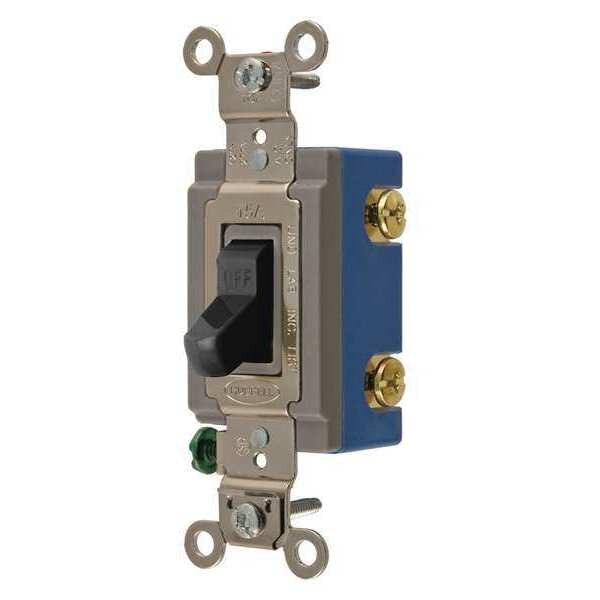 Wall Switch, 15A, Black, 1 HP, 1-Pole Switch