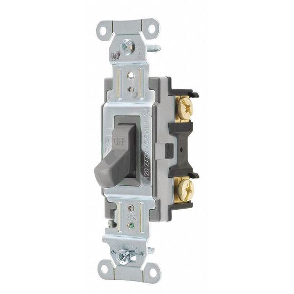 Wall Switch, 20A, Gray, 1 HP, 1-Pole Switch