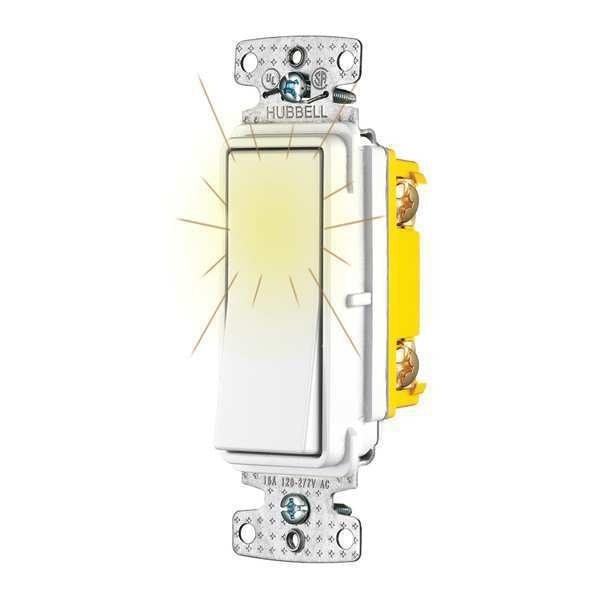 Wall Switch, White, 1/2 HP, 1-Pole Switch