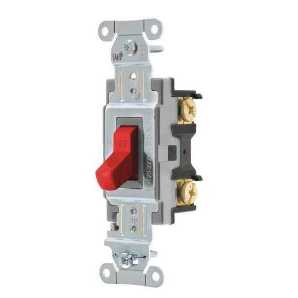 Wall Switch, 20A, Red, 1 HP, 1-Pole Switch