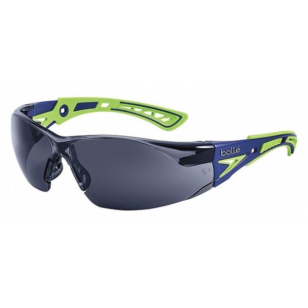 Safety Glasses, Wraparound Smoke Polycarbonate Lens, Anti-Fog, Scratch-Resistant