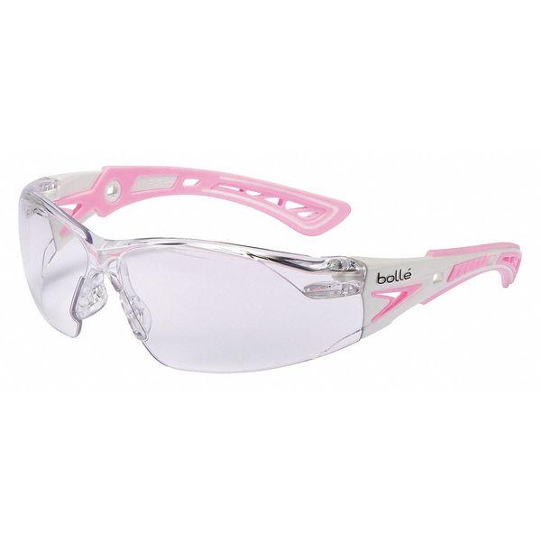 Safety Glasses, Wraparound Clear Polycarbonate Lens, Anti-Fog, Scratch-Resistant