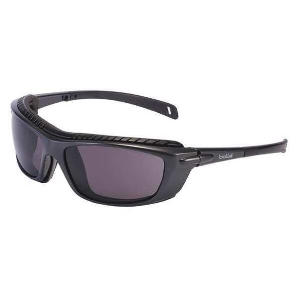 Safety Glasses, Wraparound Smoke Polycarbonate Lens, Anti-Fog, Scratch-Resistant