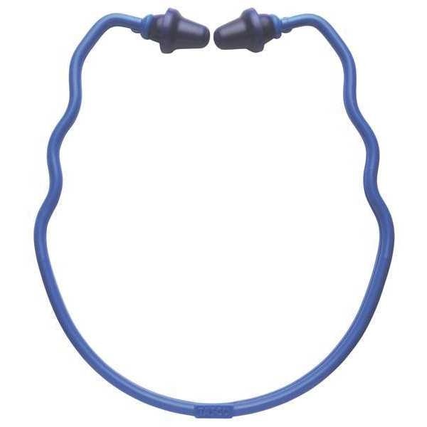 Reusable Banded Ear Plugs, Pod Shape, 22 dB, 1 Pairs, Dark Blue