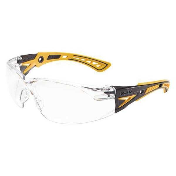 Safety Glasses, Wraparound Clear Polycarbonate Lens, Anti-Fog, Scratch-Resistant