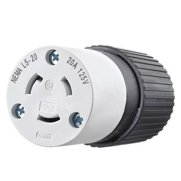 Locking Connector Black/White 125VAC 20A L5-20R