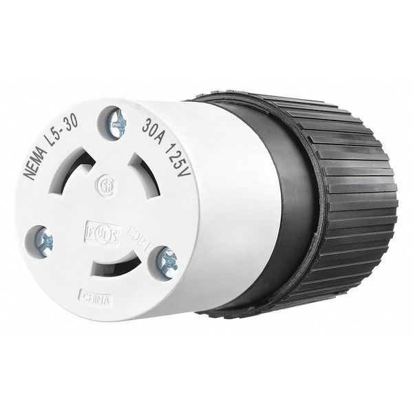 Locking Connector Black/White 125VAC 30A L5-30R