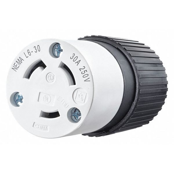 Locking Connector Black/White 250VAC 30A L6-30R