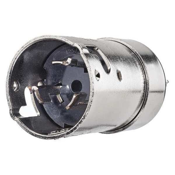 Locking Plug, Silver, 125/250VAC, 50A