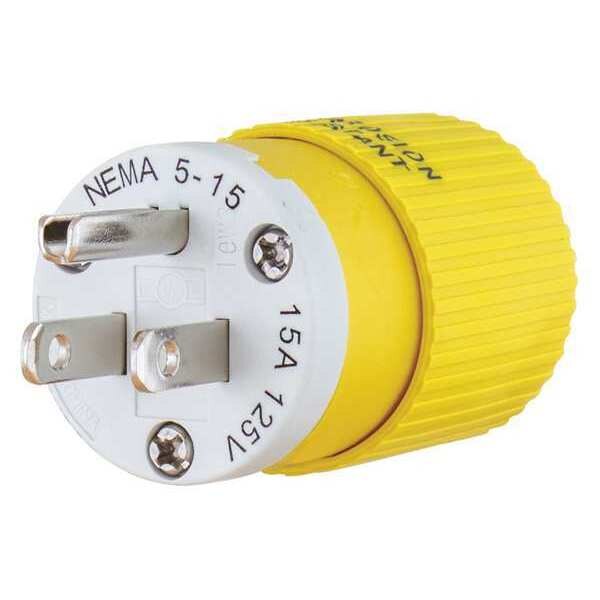 3 Wire Industrial Straight Blade Plug 125VAC 15A