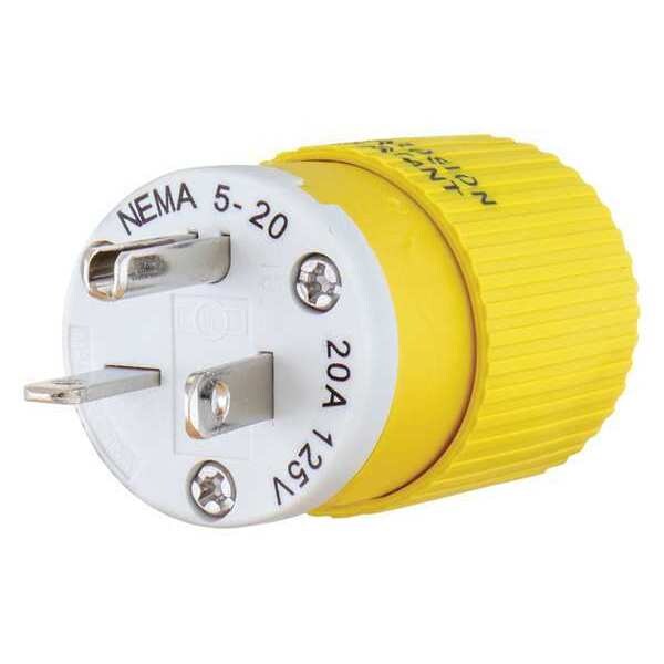 3 Wire Industrial Straight Blade Plug 125VAC 20A