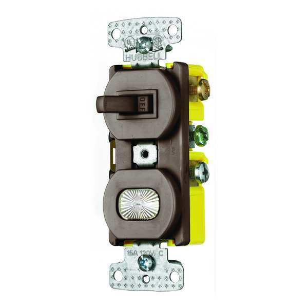 Combination Device, Brown, 15A, Toggle