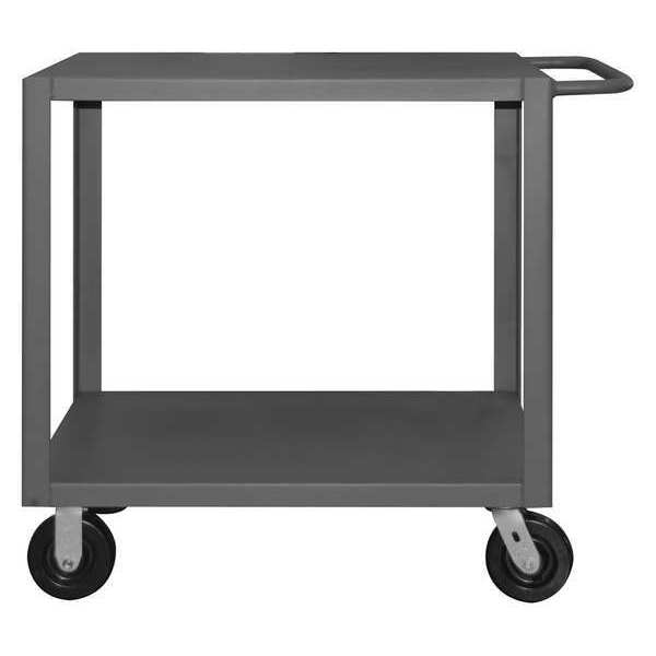 Steel Utility Cart with Flush Metal Shelves, Flat, 2 Shelves, 5,000 lb