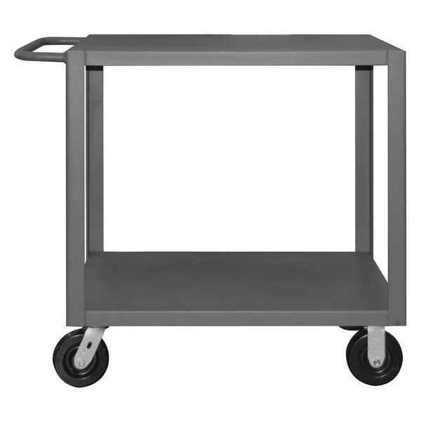 Steel Utility Cart with Flush Metal Shelves, Flat, 2 Shelves, 5,000 lb