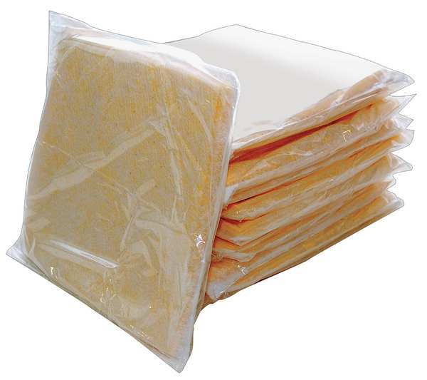 Sorbents, 19 gal/pk; 1 gal/pillow, Harsh Chemicals Absorbed, Yellow, polypropylene, 12 PK