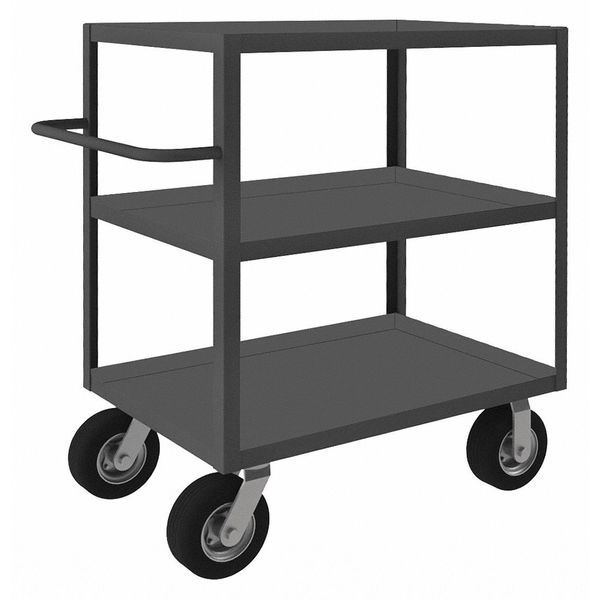 Steel Instrument Cart with Lipped Metal Shelves, Flat, 3 Shelves, 1,200 lb