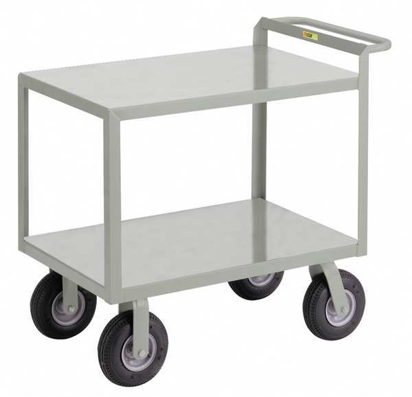 Steel Utility Cart with Flush Metal Shelves, Flat, 2 Shelves, 1,200 lb