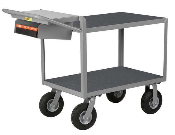 Steel Instrument Cart with Flush Metal Shelves, Flat, 2 Shelves, 1,200 lb