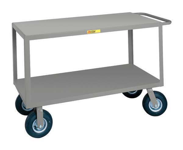 Steel Utility Cart with Flush Metal Shelves, Flat, 2 Shelves, 1,200 lb