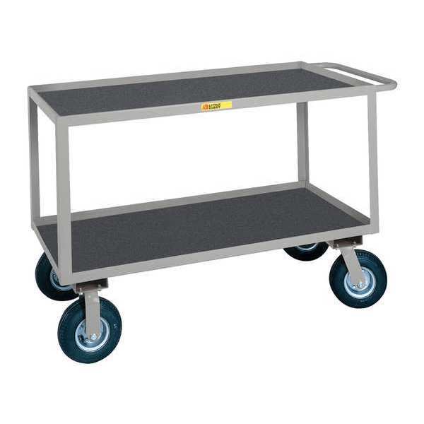 Steel Instrument Cart with Lipped Metal Shelves, Flat, 2 Shelves, 1,200 lb