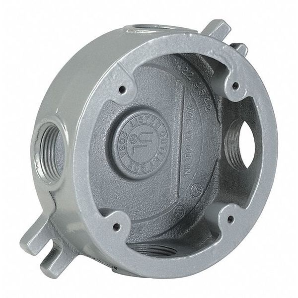 Round Outlet Box, Shallow, 1/2
