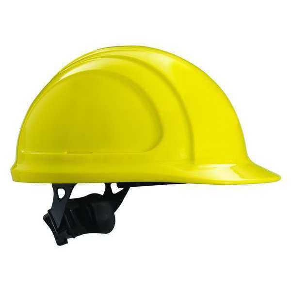 Front Brim Hard Hat, Type 1, Class E, Ratchet (4-Point), Yellow